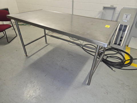 Stainless steel lab table:  72"W x 36"D without undershelf QLSS3672 (pre-owned)
