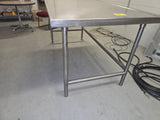 72 x 36 inch stainless steel lab table without undershelf