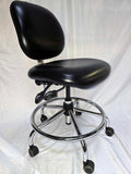 Biofit Elite Series bench height vinyl rolling lab chair | Model EES-M-RC-T-XF-XA-C-P28540