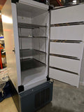Large industrial freezer with open door in a warehouse setting, Thermo Scientific pre-owned –86°C ULT freezer, 19 cu. ft, Model TSX40086D60