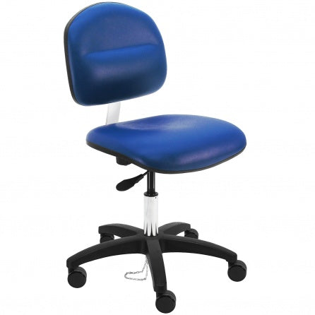 Rolling lab chair | ESD Bench height with vinyl seat and back -1 lever- adjustable height (19" to 27")