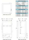 ULT -86C Upright Freezer 25 cu. ft. | So-Low U85-25 (New) dimensions