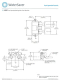 Laboratory water faucet with foot pedal and vacuum break | Watersaver Model L2214TWI-VB-3001-VB (NEW)