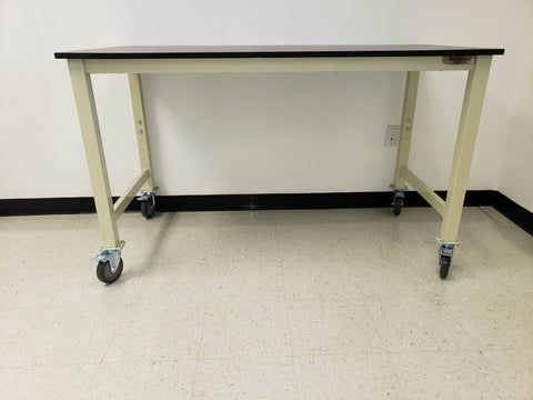 Lab table 6 foot heavy duty with phenolic resin countertop (30"D x 72"L x 36"H)--adjustable height