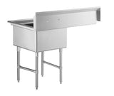 49 inch stainless steel laboratory sink with drainboard