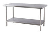5 ft stainless steel lab table with lower undershelf