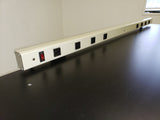6 ft light-duty mobile lab bench with phenolic resin top and adjustable shelves. photo of the power strip