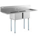 72 inch Stainless Steel Two compartment sink with 2 drainboards and faucet (NEW)