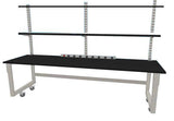 8 ft light-duty mobile lab bench with phenolic resin countertop for sale, warranty included