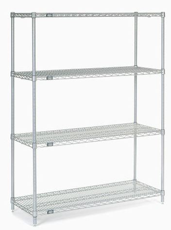 Chrome wire shelving 48"W x 18"D - 4 shelves (NEW) - LEI Sales