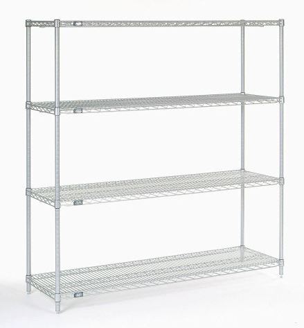 Chrome wire shelving 60"W x 18"D - 4 shelves (NEW) - LEI Sales