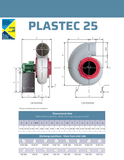 Plastec 25 P25-6 Direct Drive Forward Curve Polypropylene Blower with weather cover
