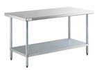 Stainless steel lab table:  60" x 30" 18 Ga. with undershelf (NEW)