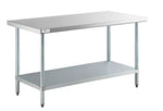 Stainless steel lab table:  48" x 30" 18 Ga. with undershelf (NEW)
