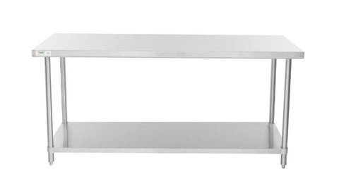 Stainless steel lab table:  72" x 30" 14 Ga. with undershelf (NEW) - LEI Sales