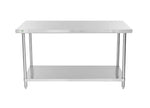 Stainless steel lab table:  60" x 30" 14 Ga. with undershelf (NEW) - LEI Sales