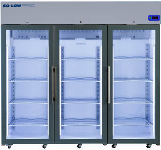 3 door laboratory refrigerator (NEW) | So-Low DHS4-72GD  glass door