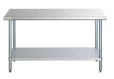 Stainless Steel Lab Table, 96" x 30", 18 Gauge with Undershelf (NEW)