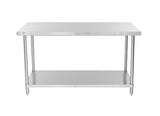 Stainless steel lab table:  60" x 30" 14 Ga. with undershelf (NEW) - LEI Sales