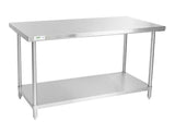 Stainless steel lab table:  60" x 30" 14 Ga. with undershelf (NEW) - LEI Sales