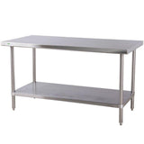 Stainless Steel Lab Table, 60" x 30", 16 Gauge with Undershelf (NEW)